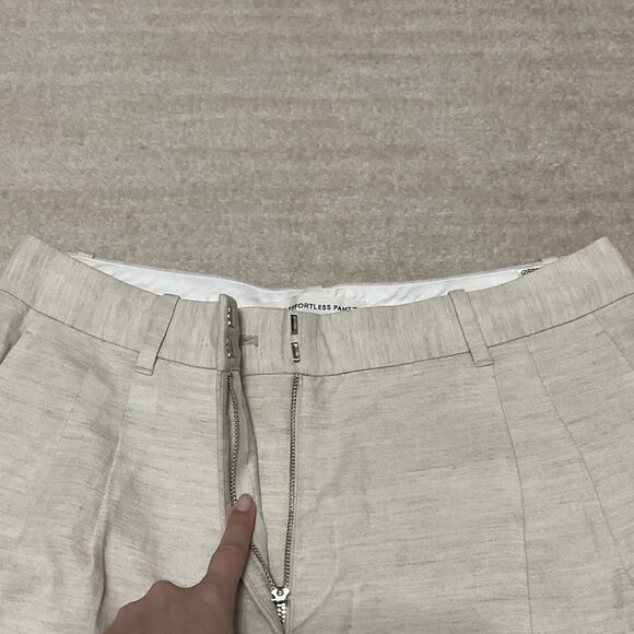 Aritzia Womens The Effortless Pant Linen Cropped Natural Ecru Size 12 $148 - Picture 6 of 12